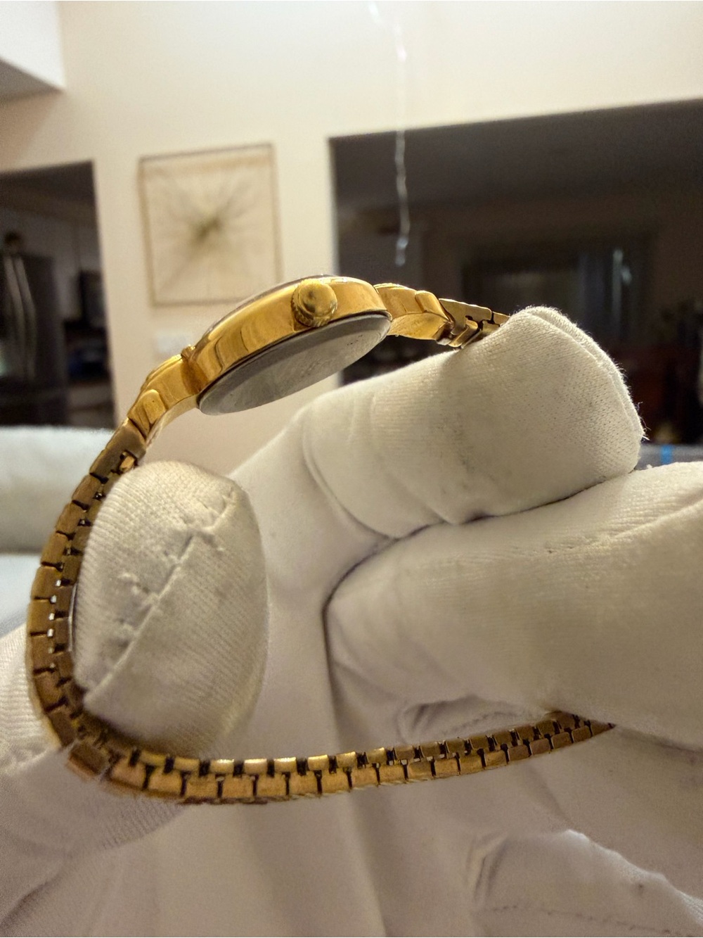 Vintage Timex Ladies Watch Gold Tone Oval Cocktail Dress Quartz Expansion Band - Picture 7 of 12